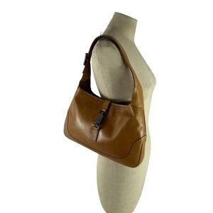 Genuine vintage GUCCI Jackie O Tan Leather Shoulder Bag Purse HTF